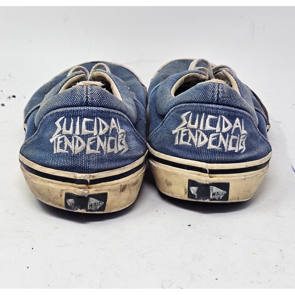 Vans x Suicidal Tendencies Mens Size 11 Blue Canvas Skate Shoes Punk Rock